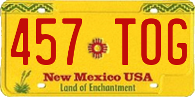 NM license plate 457TOG