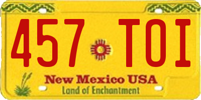 NM license plate 457TOI
