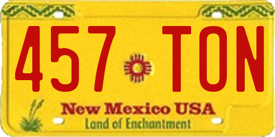 NM license plate 457TON