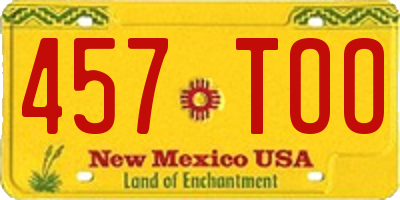 NM license plate 457TOO