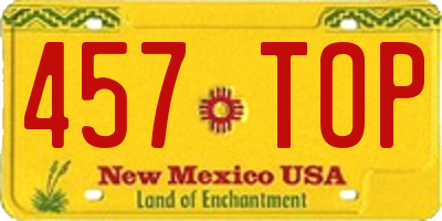 NM license plate 457TOP