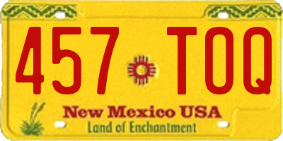 NM license plate 457TOQ