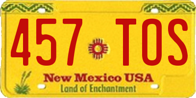 NM license plate 457TOS