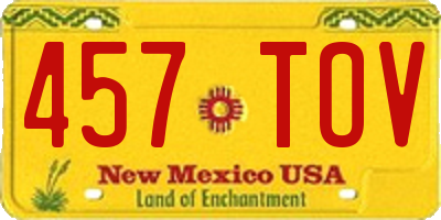 NM license plate 457TOV