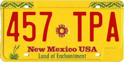 NM license plate 457TPA