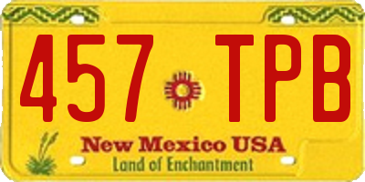NM license plate 457TPB