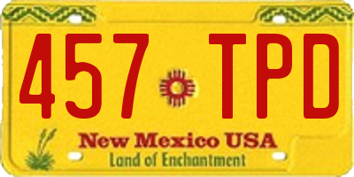 NM license plate 457TPD