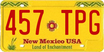 NM license plate 457TPG