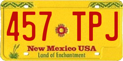 NM license plate 457TPJ