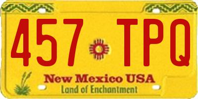 NM license plate 457TPQ