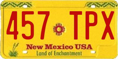 NM license plate 457TPX