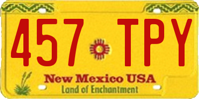 NM license plate 457TPY