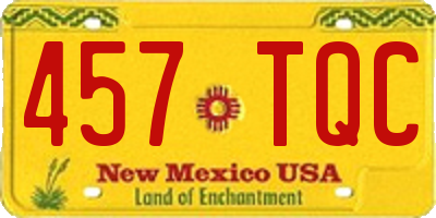 NM license plate 457TQC