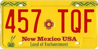 NM license plate 457TQF