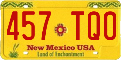 NM license plate 457TQO