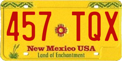 NM license plate 457TQX