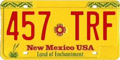 NM license plate 457TRF
