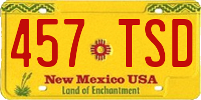 NM license plate 457TSD