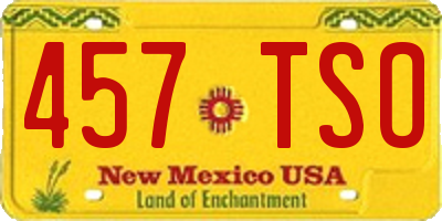 NM license plate 457TSO