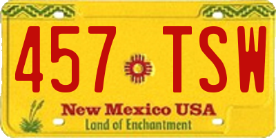 NM license plate 457TSW