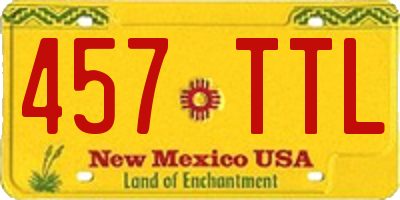 NM license plate 457TTL