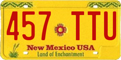 NM license plate 457TTU