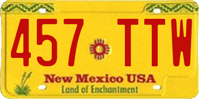 NM license plate 457TTW