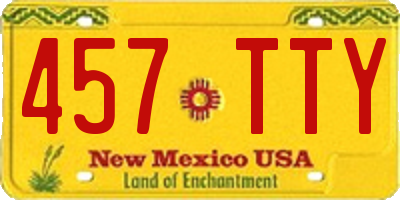 NM license plate 457TTY
