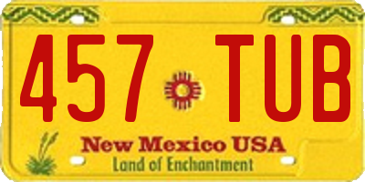NM license plate 457TUB
