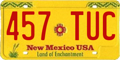 NM license plate 457TUC