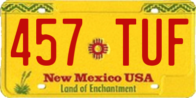 NM license plate 457TUF