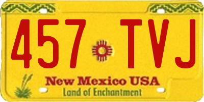 NM license plate 457TVJ