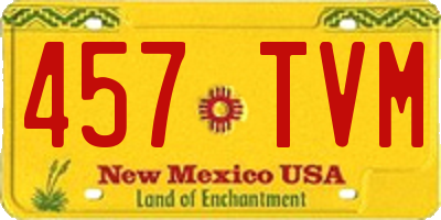 NM license plate 457TVM
