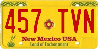 NM license plate 457TVN