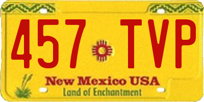 NM license plate 457TVP