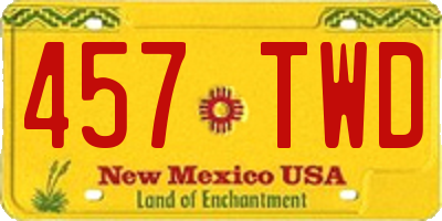 NM license plate 457TWD