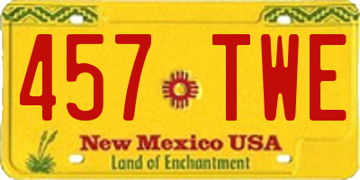 NM license plate 457TWE