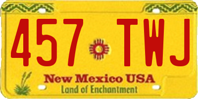 NM license plate 457TWJ