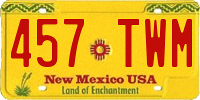 NM license plate 457TWM