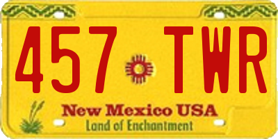 NM license plate 457TWR