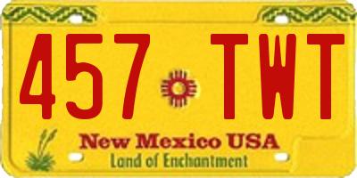 NM license plate 457TWT