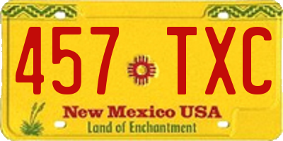 NM license plate 457TXC