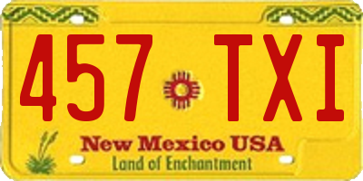 NM license plate 457TXI