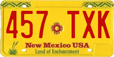 NM license plate 457TXK