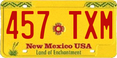 NM license plate 457TXM