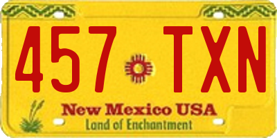 NM license plate 457TXN