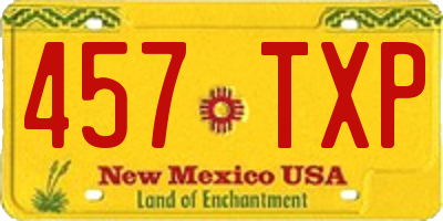 NM license plate 457TXP