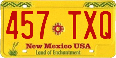 NM license plate 457TXQ