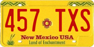 NM license plate 457TXS