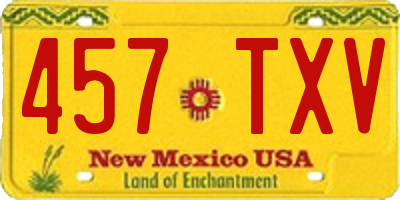 NM license plate 457TXV